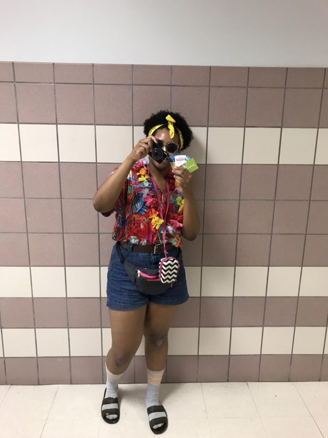 Juianna Getter is dressed up for Tacky tourist day 